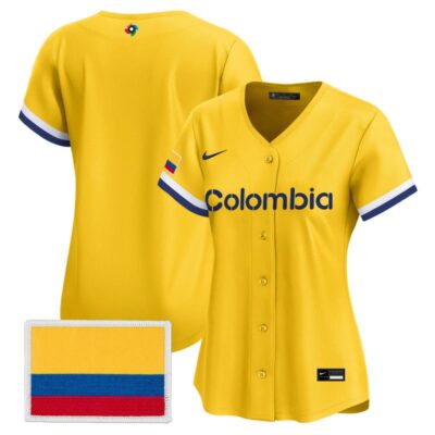 Women's Team Colombia 2026 World Baseball Classic Vapor Premier Stitched Jersey - 2023 Yellow / Team