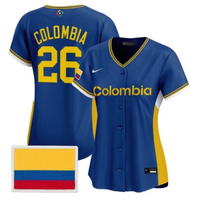 Women's Team Colombia 2026 World Baseball Classic Vapor Premier Stitched Jersey - 2026 Royal / #26 Colombia