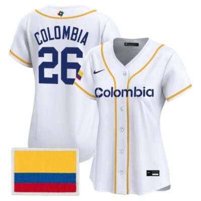 Women's Team Colombia 2026 World Baseball Classic Vapor Premier Stitched Jersey - 2026 White / #26 Colombia