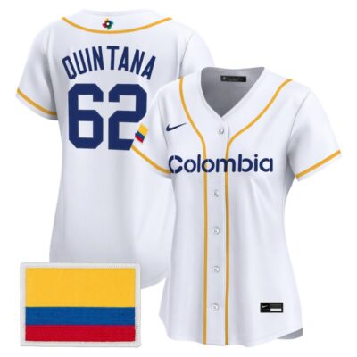 Women's Team Colombia 2026 World Baseball Classic Vapor Premier Stitched Jersey - 2026 White / Jose Quintana