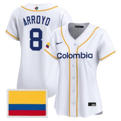 Women's Team Colombia 2026 World Baseball Classic Vapor Premier Stitched Jersey - 2026 White / Michael Arroyo