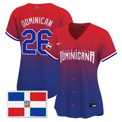 Women's Team Dominican Republic World Baseball Classic Vapor Premier Stitched Jersey - 2026 Roster - Red / #26 Dominican