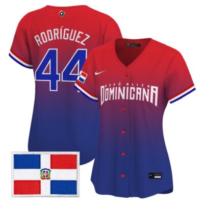 Women's Team Dominican Republic World Baseball Classic Vapor Premier Stitched Jersey - 2026 Roster - Red / Julio Rodriguez