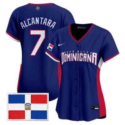 Women's Team Dominican Republic World Baseball Classic Vapor Premier Stitched Jersey - 2026 Roster - Royal / Sandy Alcantara