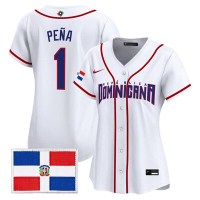 Women's Team Dominican Republic World Baseball Classic Vapor Premier Stitched Jersey - 2026 Roster - White / Jeremy Pena