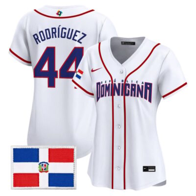 Women's Team Dominican Republic World Baseball Classic Vapor Premier Stitched Jersey - 2026 Roster - White / Julio Rodriguez
