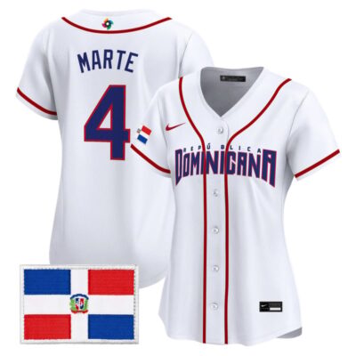 Women's Team Dominican Republic World Baseball Classic Vapor Premier Stitched Jersey - 2026 Roster - White / Ketel Marte