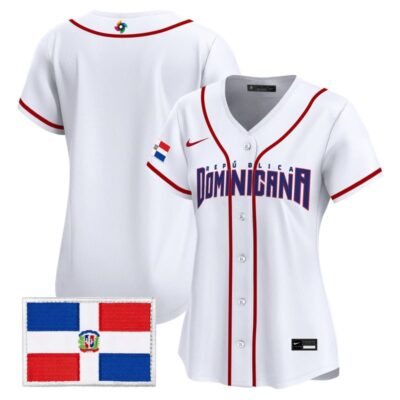 Women's Team Dominican Republic World Baseball Classic Vapor Premier Stitched Jersey - 2026 Roster - White / Team