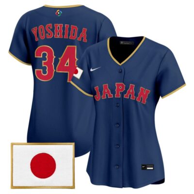Women's Team Japan World Baseball Classic Vapor Premier Stitched Jersey - Navy / Masataka Yoshida