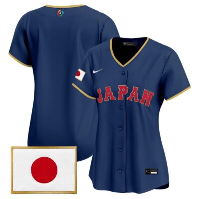 Women's Team Japan World Baseball Classic Vapor Premier Stitched Jersey - Navy / Team