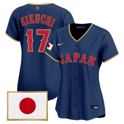 Women's Team Japan World Baseball Classic Vapor Premier Stitched Jersey - Navy / Yusei Kikuchi