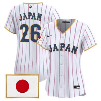 Women's Team Japan World Baseball Classic Vapor Premier Stitched Jersey - White / # 26 Japan