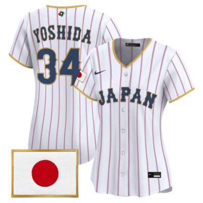 Women's Team Japan World Baseball Classic Vapor Premier Stitched Jersey - White / Masataka Yoshida