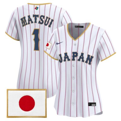Women's Team Japan World Baseball Classic Vapor Premier Stitched Jersey - White / Yuki Matsui
