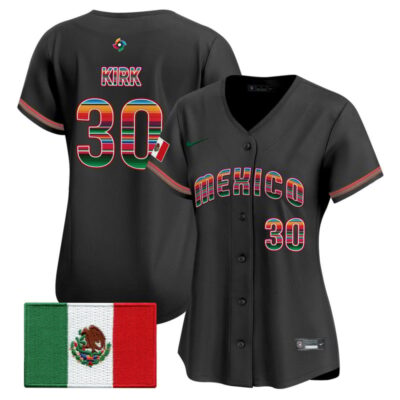 Women's Team Mexico World Baseball Classic "Serape Edition" Vapor Premier Stitched Jersey - 2026 Roster - Black / Alejandro Kirk