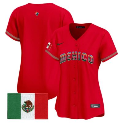 Women's Team Mexico World Baseball Classic "Serape Edition" Vapor Premier Stitched Jersey - 2026 Roster - Red / Team