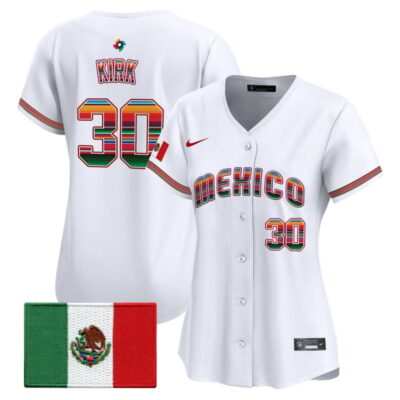 Women's Team Mexico World Baseball Classic "Serape Edition" Vapor Premier Stitched Jersey - 2026 Roster - White / Alejandro Kirk