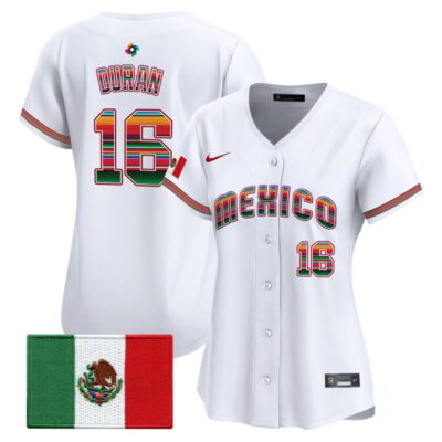 Women's Team Mexico World Baseball Classic "Serape Edition" Vapor Premier Stitched Jersey - 2026 Roster - White / Jarren Duran