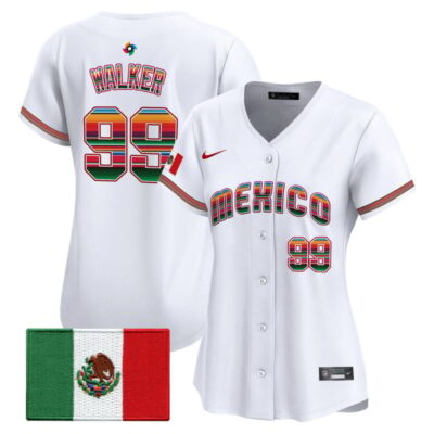 Women's Team Mexico World Baseball Classic "Serape Edition" Vapor Premier Stitched Jersey - 2026 Roster - White / Taijuan Walker