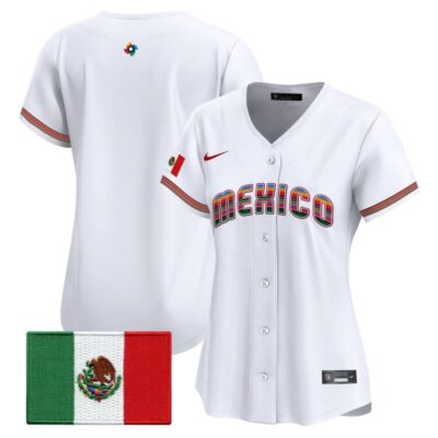 Women's Team Mexico World Baseball Classic "Serape Edition" Vapor Premier Stitched Jersey - 2026 Roster - White / Team