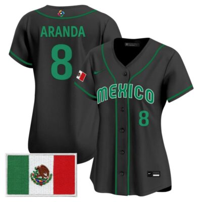Women's Team Mexico World Baseball Classic Vapor Premier Stitched Jersey - 2026 Roster - 2023 Black / Jonathan Aranda