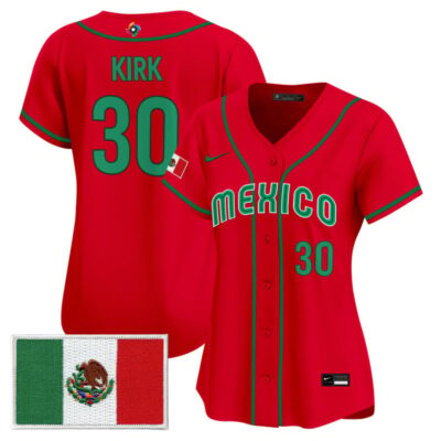 Women's Team Mexico World Baseball Classic Vapor Premier Stitched Jersey - 2026 Roster - 2023 Red / Alejandro Kirk