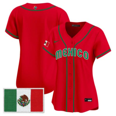 Women's Team Mexico World Baseball Classic Vapor Premier Stitched Jersey - 2026 Roster - 2023 Red / Team