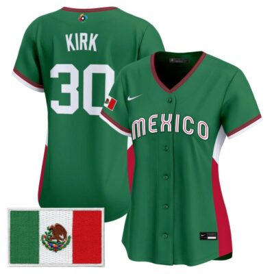 Women's Team Mexico World Baseball Classic Vapor Premier Stitched Jersey - 2026 Roster - 2026 Green / Alejandro Kirk