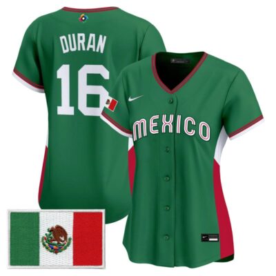 Women's Team Mexico World Baseball Classic Vapor Premier Stitched Jersey - 2026 Roster - 2026 Green / Jarren Duran