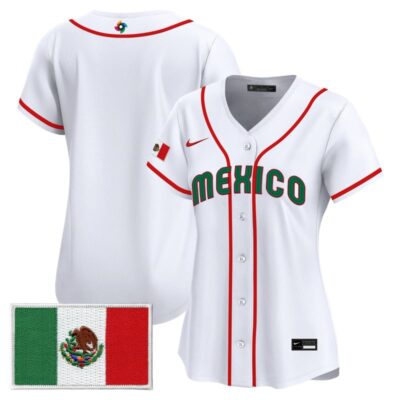 Women's Team Mexico World Baseball Classic Vapor Premier Stitched Jersey - 2026 Roster - 2026 White / Team