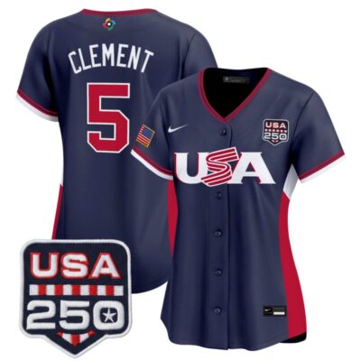 Women's Team USA World Baseball Classic 250America Patch Vapor Premier Stitched Jersey - Navy / Ernie Clement