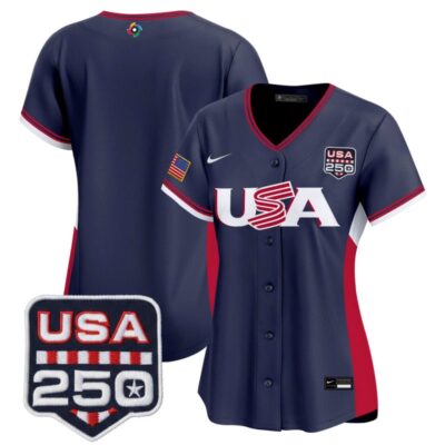 Women's Team USA World Baseball Classic 250America Patch Vapor Premier Stitched Jersey - Navy / Team