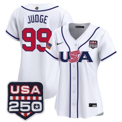 Women's Team USA World Baseball Classic 250America Patch Vapor Premier Stitched Jersey - White / Aaron Judge