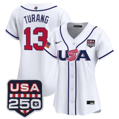 Women's Team USA World Baseball Classic 250America Patch Vapor Premier Stitched Jersey - White / Brice Turang