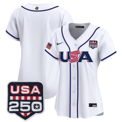 Women's Team USA World Baseball Classic 250America Patch Vapor Premier Stitched Jersey - White / Team