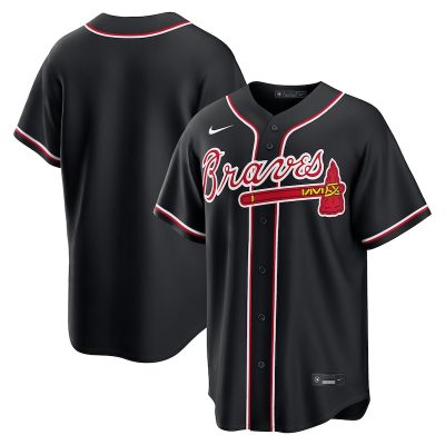Atlanta Braves Fashion Replica Black Out Jersey