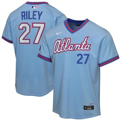 Austin Riley Atlanta Braves Youth 2026 City Connect Stadium Jersey - Powder Blue