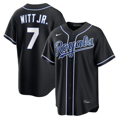 Bobby Witt Jr. Kansas City Royals Fashion Replica Black Out Jersey
