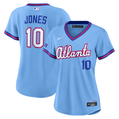 Chipper Jones Atlanta Braves Women's 2026 City Connect Stadium Jersey - Powder Blue