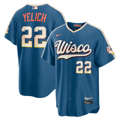 Christian Yelich Milwaukee Brewers 2026 City Connect Stadium Jersey - Mineral Blue