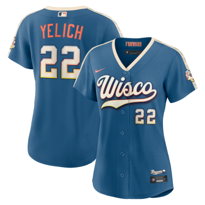 Christian Yelich Milwaukee Brewers Women's 2026 City Connect Stadium Jersey - Mineral Blue