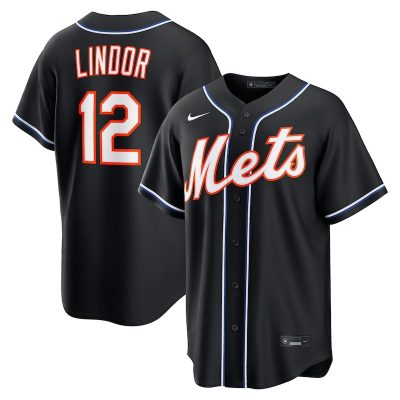 Francisco Lindor New York Mets Fashion Replica Black Out Jersey