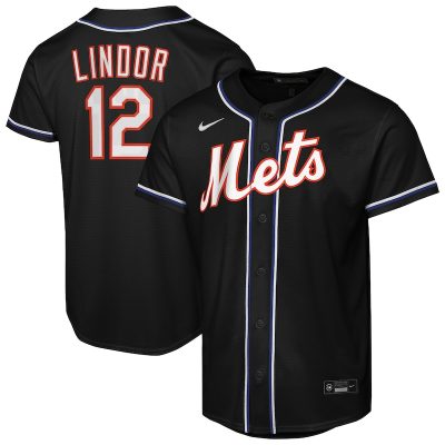 Francisco Lindor New York Mets Youth Fashion Replica Player Jersey - Black