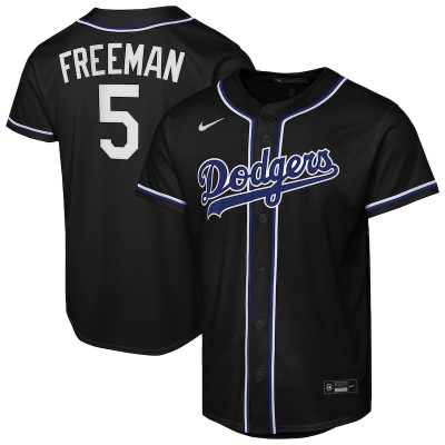 Freddie Freeman Los Angeles Dodgers Youth Fashion Replica Player Jersey - Black