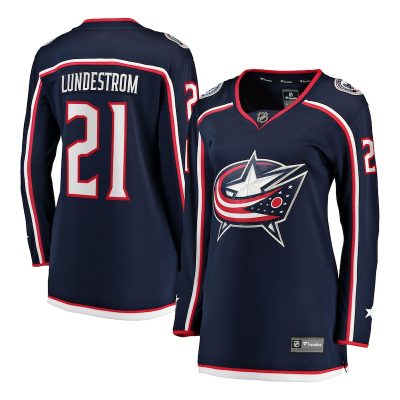 Isac Lundestrom Columbus Blue Jackets Women's Home Breakaway Jersey - Navy