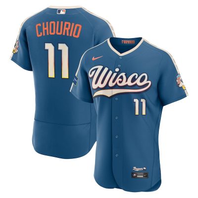 Jackson Chourio Milwaukee Brewers 2026 City Connect Authentic Sponsor Patch Jersey - Mineral Blue