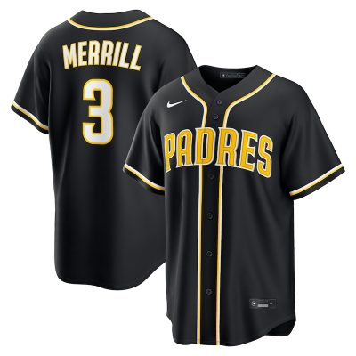 Jackson Merrill San Diego Padres Fashion Replica Black Out Jersey