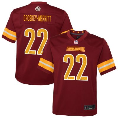 Jacory Croskey-Merritt Washington Commanders Youth Team Game Jersey - Burgundy