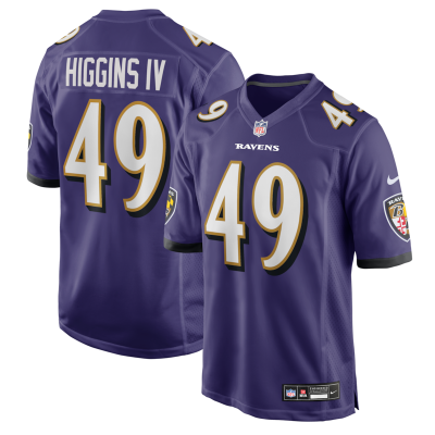 Jay Higgins IV Baltimore Ravens Team Game Jersey -  Purple