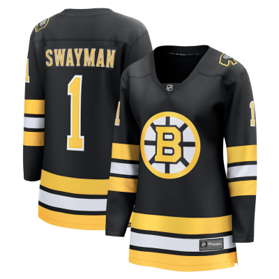 Jeremy Swayman Boston Bruins Women's Home Breakaway Jersey - Black